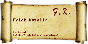 Frick Katalin névjegykártya